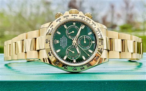 rolex gold green face|Rolex green dial watch price.